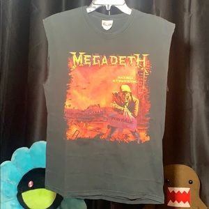Megadeth Peace Sells Cut-off Sleeve T-shirt (Med)